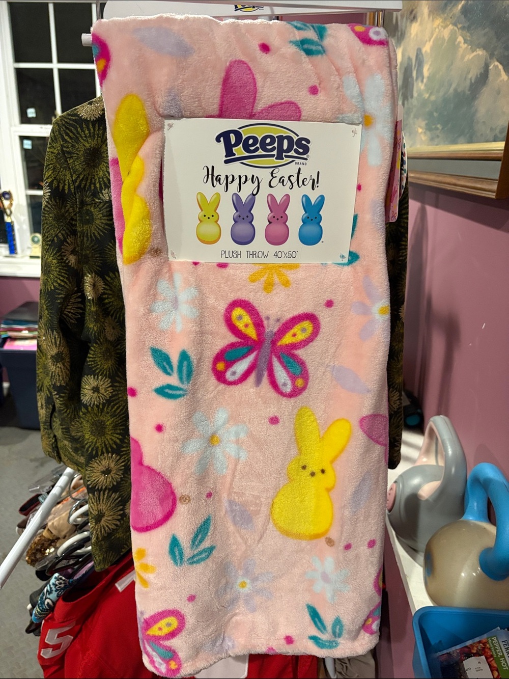 Peeps Pink Easter Plush  Throw